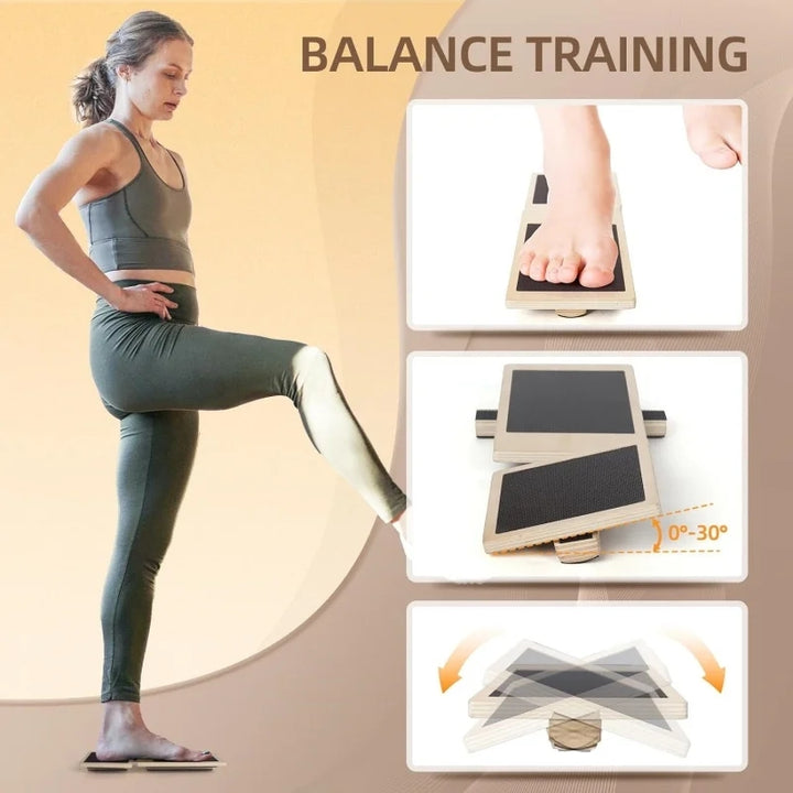 Premium Ankle Balance Board – Foot Strengthener for Pilates & Stability Training, Relieves Plantar Fasciitis, Improves Balance & Posture, Wood Design for Ankle Sprain Rehab, 30cm x 10.8cm
