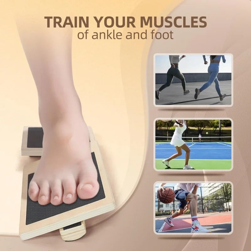 Premium Ankle Balance Board – Foot Strengthener for Pilates & Stability Training, Relieves Plantar Fasciitis, Improves Balance & Posture, Wood Design for Ankle Sprain Rehab, 30cm x 10.8cm