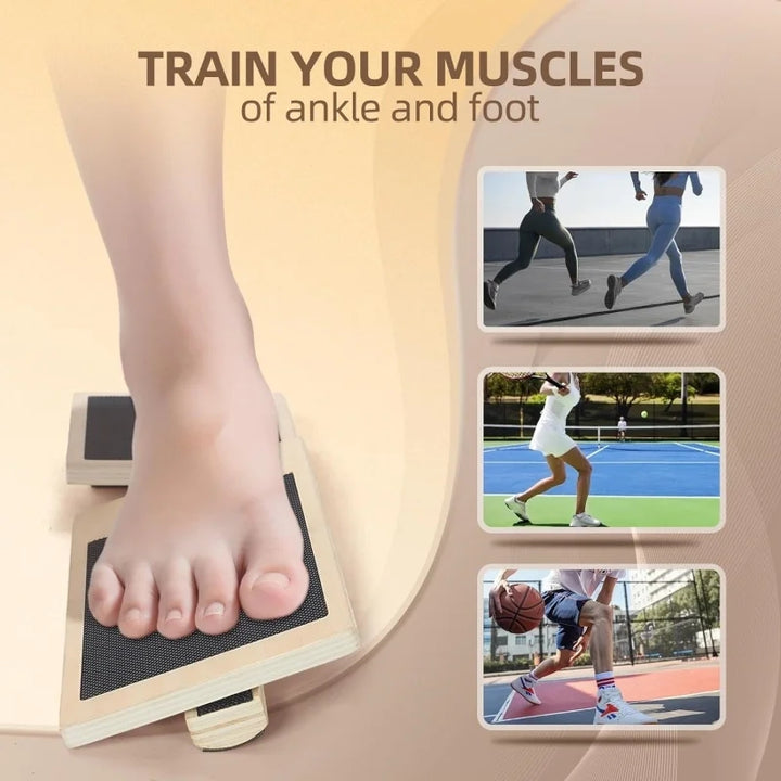 Premium Ankle Balance Board – Foot Strengthener for Pilates & Stability Training, Relieves Plantar Fasciitis, Improves Balance & Posture, Wood Design for Ankle Sprain Rehab, 30cm x 10.8cm