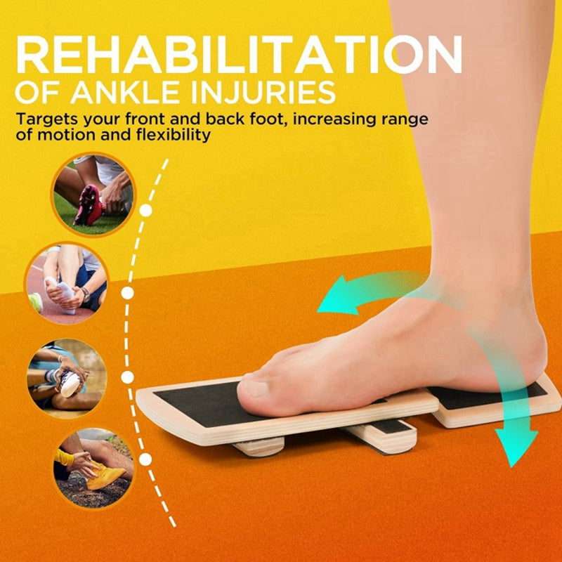 Premium Ankle Balance Board – Foot Strengthener for Pilates & Stability Training, Relieves Plantar Fasciitis, Improves Balance & Posture, Wood Design for Ankle Sprain Rehab, 30cm x 10.8cm