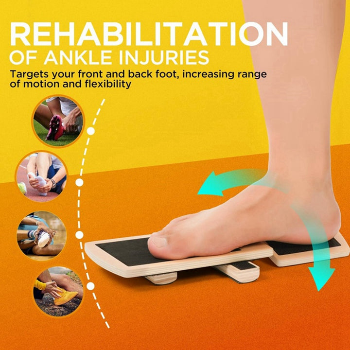 Premium Ankle Balance Board – Foot Strengthener for Pilates & Stability Training, Relieves Plantar Fasciitis, Improves Balance & Posture, Wood Design for Ankle Sprain Rehab, 30cm x 10.8cm