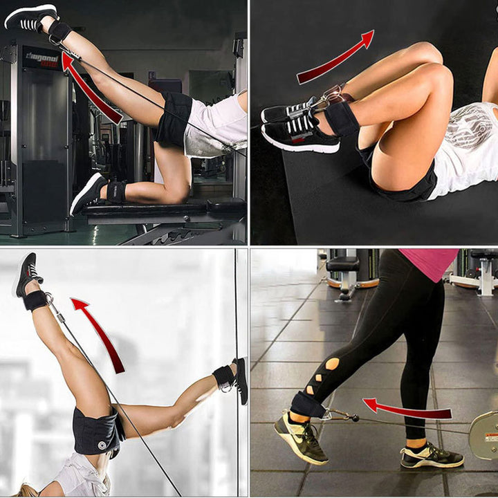 Premium Ankle Straps for Cable Machines – Adjustable, Breathable Fully Padded Ankle Cuffs for Leg Exercises, Workouts, and Fitness – Durable, Comfortable Ankle Support