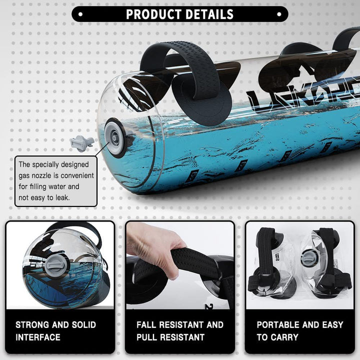 Premium Aqua Bag – Portable Inflatable Water Weightlifting Bag for Home Gym, Fitness, & Bodybuilding – Adjustable Resistance (5/10/15/20/30kg), PVC Material, Includes Inflator