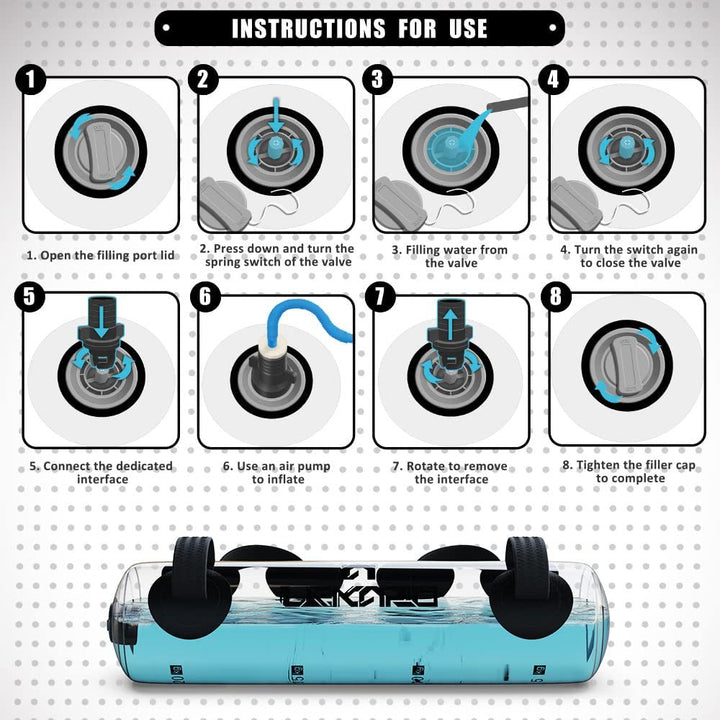 Premium Aqua Bag – Portable Inflatable Water Weightlifting Bag for Home Gym, Fitness, & Bodybuilding – Adjustable Resistance (5/10/15/20/30kg), PVC Material, Includes Inflator