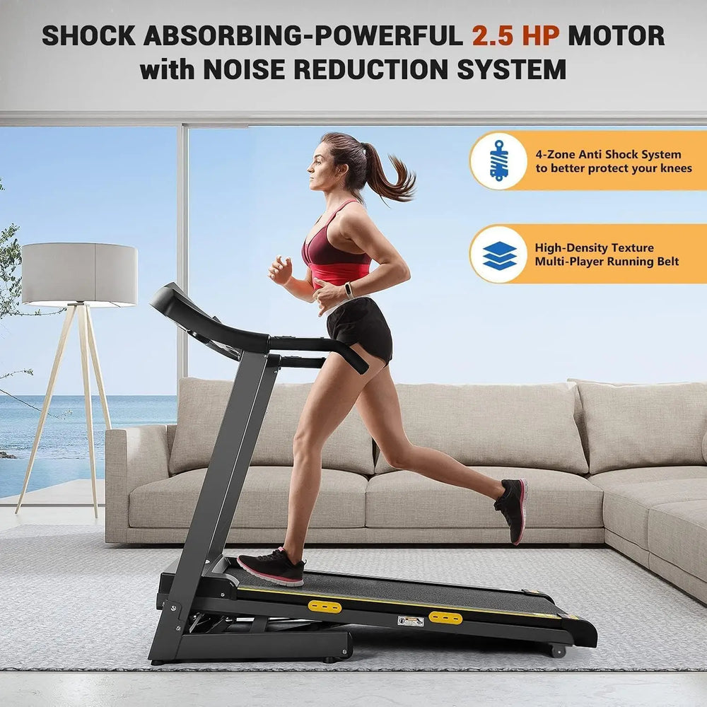 Premium Auto Incline Folding Treadmill – 2.5HP Electric Running Machine with 12% Incline and 15 Training Programs