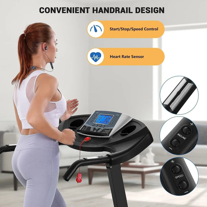 Premium Auto Incline Folding Treadmill – 2.5HP Electric Running Machine with 12% Incline and 15 Training Programs