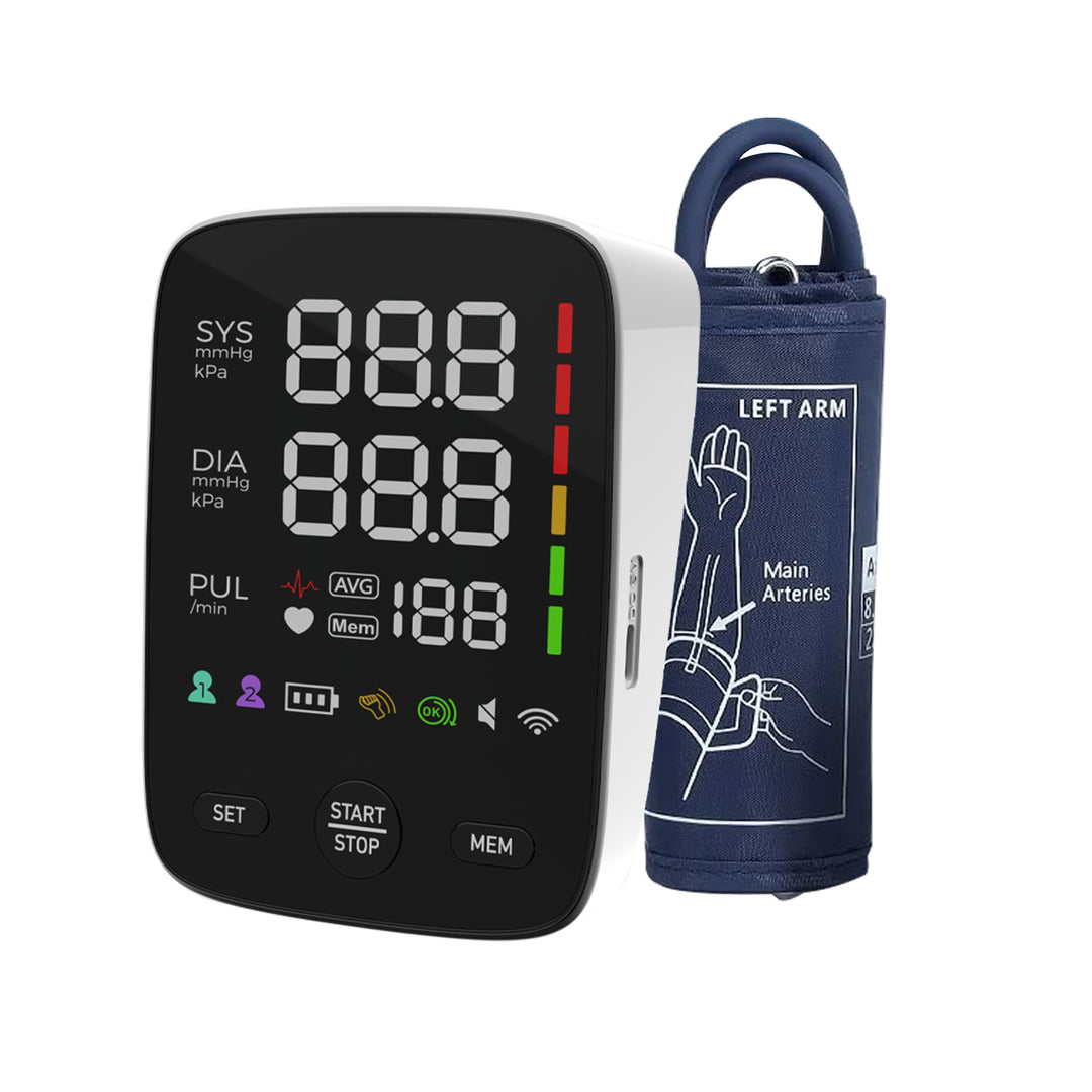 Premium Automatic Upper Arm Blood Pressure Monitor – LED Backlit Screen, 2X120 Memory Groups, Adjustable BP Cuff, Electronic Digital Blood Pressure Machine