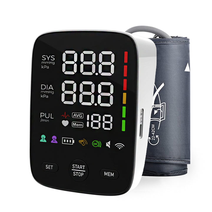Premium Automatic Upper Arm Blood Pressure Monitor – LED Backlit Screen, 2X120 Memory Groups, Adjustable BP Cuff, Electronic Digital Blood Pressure Machine