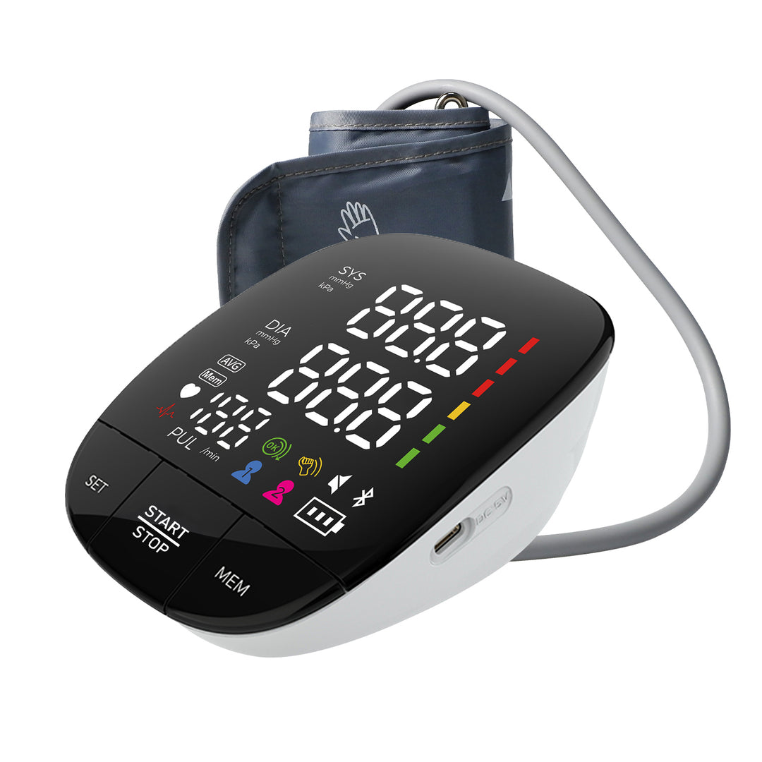 Premium Automatic Upper Arm Blood Pressure Monitor – LED Backlit Screen, 2X120 Memory Groups, Adjustable BP Cuff, Electronic Digital Blood Pressure Machine
