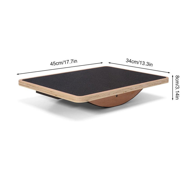Premium Balance Board - 360° Wobble Trainer for Core Stability, Focus & Posture, Anti-Slip, Rubber Bottom for Safe & Silent Workout, Full Body Exercise for Home Gym & Office Use, Solid Wood Construction