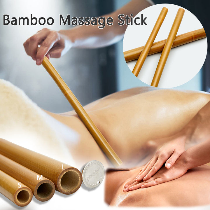 Premium Bamboo Massage Stick Set - Natural Anti-Cellulite Gua Sha Tool for Relaxing Fascia Muscle Massage, Tension Relief, and Body Sculpting – Lightweight & Eco-Friendly Design