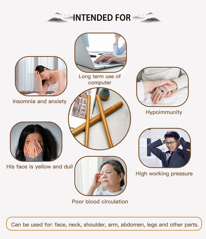 Premium Bamboo Massage Stick Set - Natural Anti-Cellulite Gua Sha Tool for Relaxing Fascia Muscle Massage, Tension Relief, and Body Sculpting – Lightweight & Eco-Friendly Design