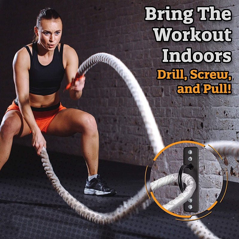 Premium Battle Rope Anchor Kit – Stainless Steel Wall & Ceiling Mount Bracket for Strength Training, Gym, Aerial Hammock & Suspension Straps – 300kg Load Capacity, Easy Installation
