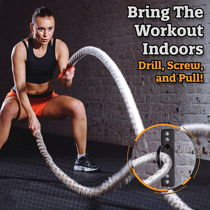 Premium Battle Rope Anchor Kit – Stainless Steel Wall & Ceiling Mount Bracket for Strength Training, Gym, Aerial Hammock & Suspension Straps – 300kg Load Capacity, Easy Installation