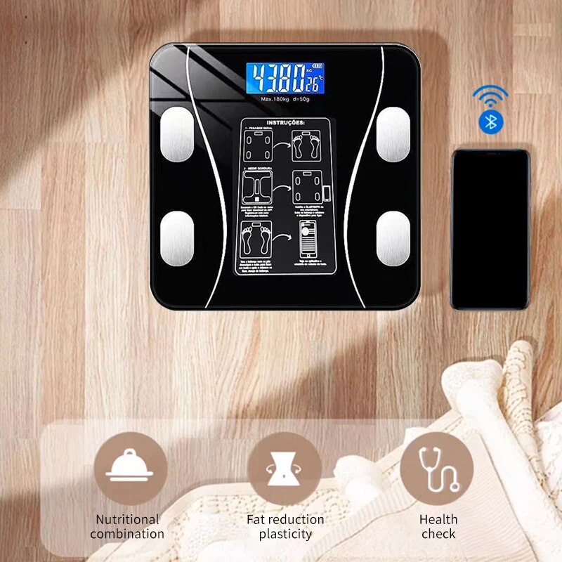 Premium Bluetooth Body Fat Scale – Intelligent, Accurate, and Rechargeable Household Weighing Scale for Adults