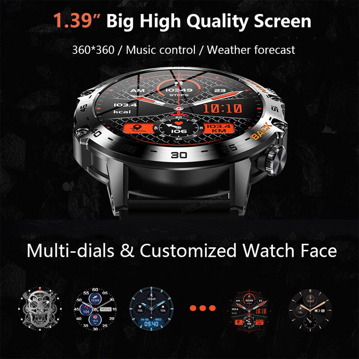 Premium Bluetooth Call Smartwatch for Men - IP67 Waterproof, 1.39-inch Display, Fitness Tracker, Sports Modes, Compatible with Android & iOS
