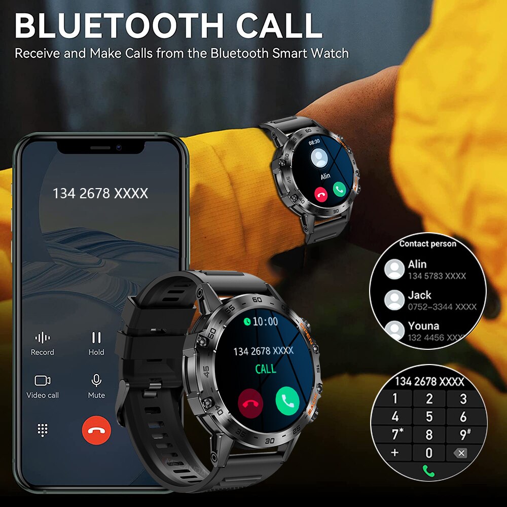 Premium Bluetooth Call Smartwatch for Men - IP67 Waterproof, 1.39-inch Display, Fitness Tracker, Sports Modes, Compatible with Android & iOS