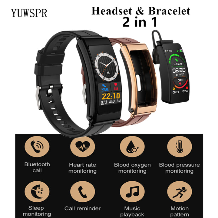 Premium Bluetooth Smart Fitness Watch – Heart Rate, Pedometer, Sports Tracker, Fitness Band for Men & Women, Talk Bluetooth Headset, Sports Smart Band Bracelet