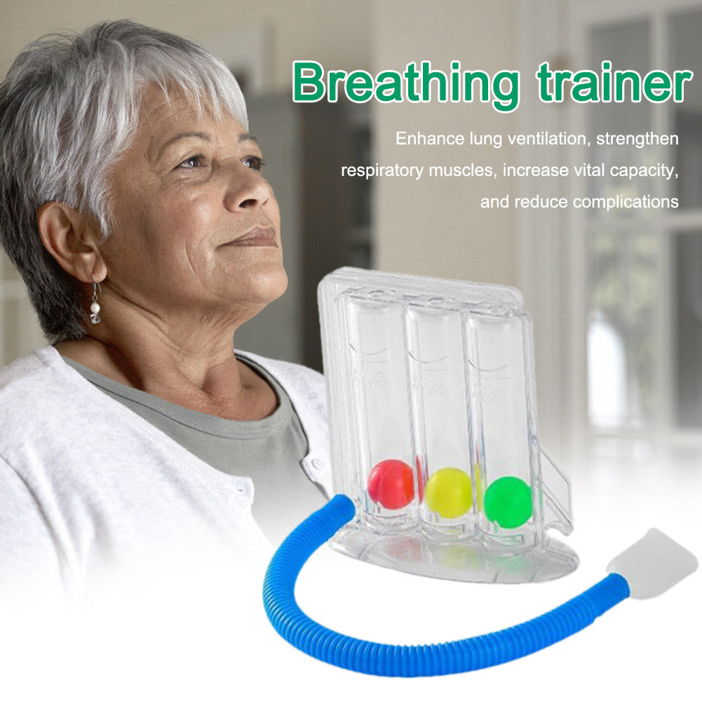 Premium Breathing Exerciser – 3-Ball Lung Function Trainer for Respiratory Health, Improve Lung Capacity & Prevent Mucus Build-Up, Stress Relief & Deep Breathing Practice