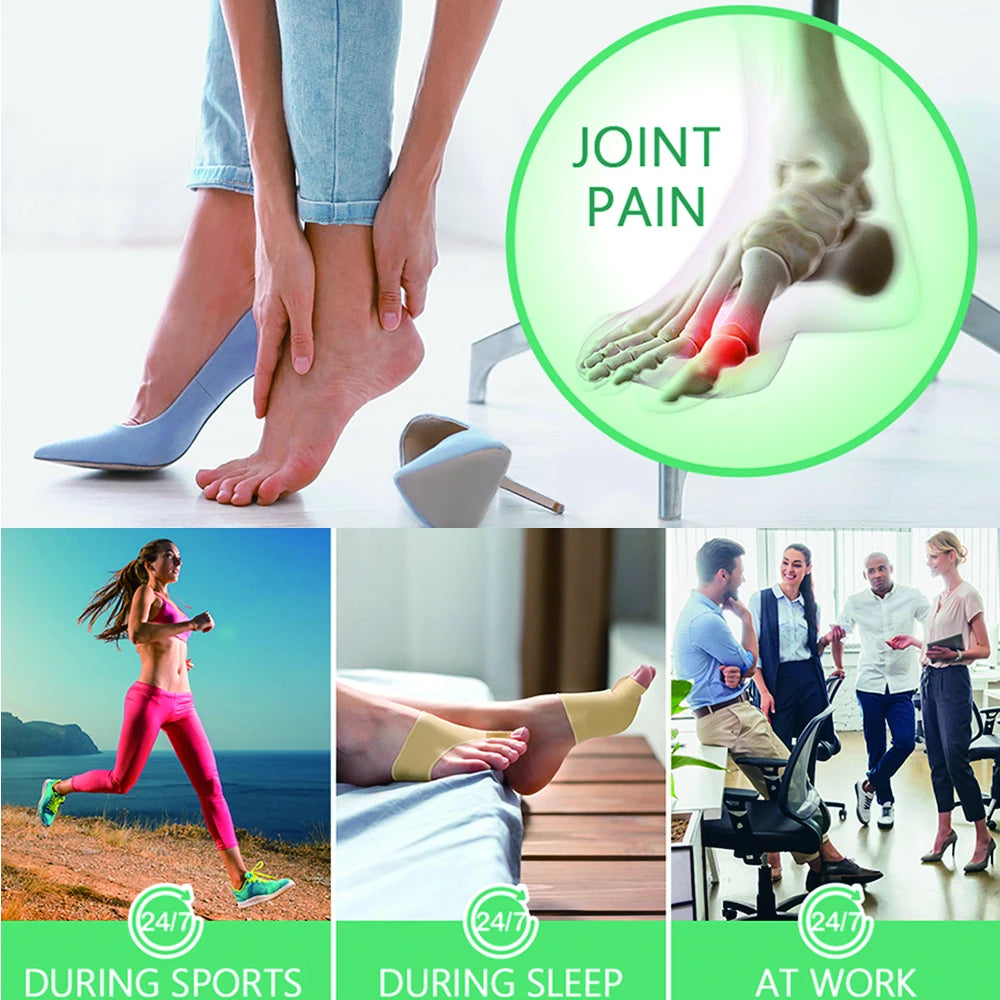 Premium Bunion Corrector & Toe Separator for Big Toe Relaxation and Pain Relief, Soft Gel Protector for Hallux Valgus, Flexible Support for Bunion Relief, 1 Pair Foot Care Tool