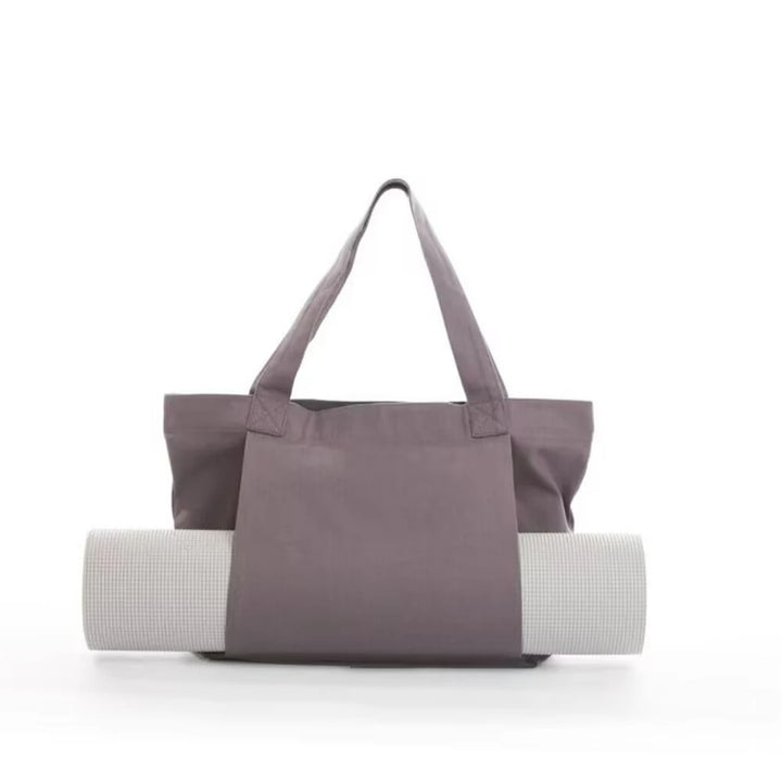 Premium Canvas Yoga Mat Bag for Women – Large Capacity Yoga Tote with Shoulder Strap, Fitness Sports Carry Bag for Pilates, Workout, Travel, Office and Beach