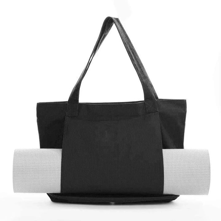 Premium Canvas Yoga Mat Bag for Women – Large Capacity Yoga Tote with Shoulder Strap, Fitness Sports Carry Bag for Pilates, Workout, Travel, Office and Beach
