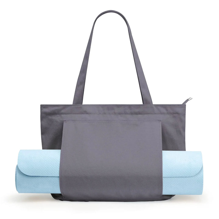 Premium Canvas Yoga Mat Bag for Women – Large Capacity Yoga Tote with Shoulder Strap, Fitness Sports Carry Bag for Pilates, Workout, Travel, Office and Beach