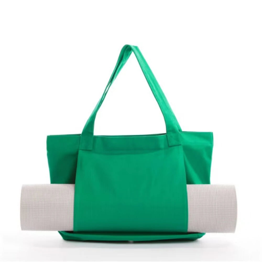 Premium Canvas Yoga Mat Bag for Women – Large Capacity Yoga Tote with Shoulder Strap, Fitness Sports Carry Bag for Pilates, Workout, Travel, Office and Beach