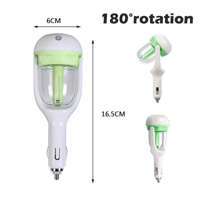 Premium Car Air Humidifier & Aroma Diffuser, 50ML Water Tank, 25ML/hour Mist, 12V DC, Essential Oil Aromatherapy, Compact Car Air Purifier, 5 Color Options