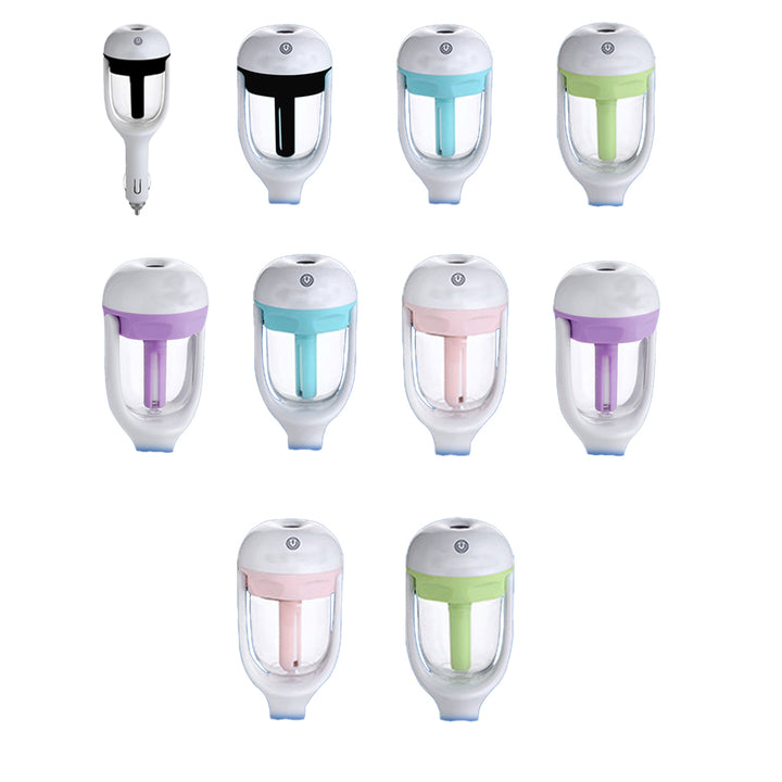 Premium Car Air Humidifier & Aroma Diffuser, 50ML Water Tank, 25ML/hour Mist, 12V DC, Essential Oil Aromatherapy, Compact Car Air Purifier, 5 Color Options