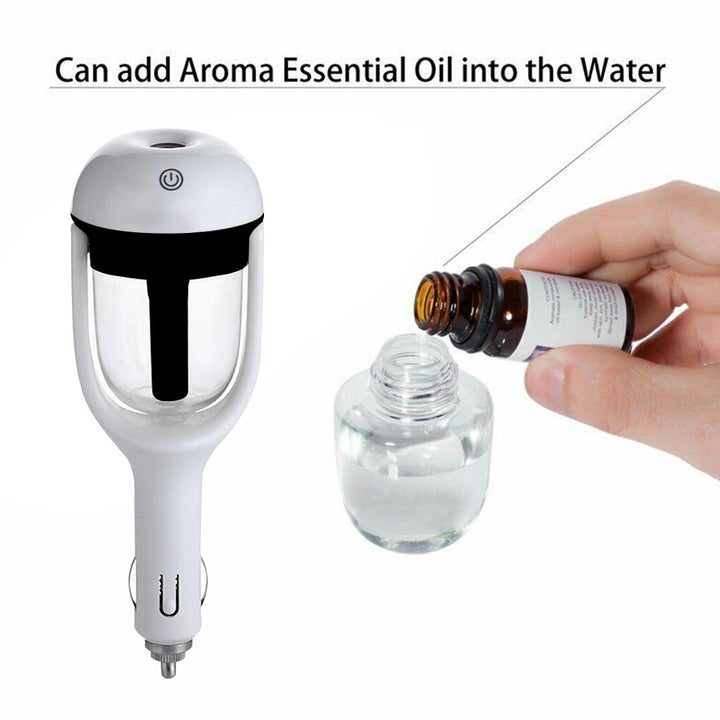 Premium Car Air Humidifier & Aroma Diffuser, 50ML Water Tank, 25ML/hour Mist, 12V DC, Essential Oil Aromatherapy, Compact Car Air Purifier, 5 Color Options