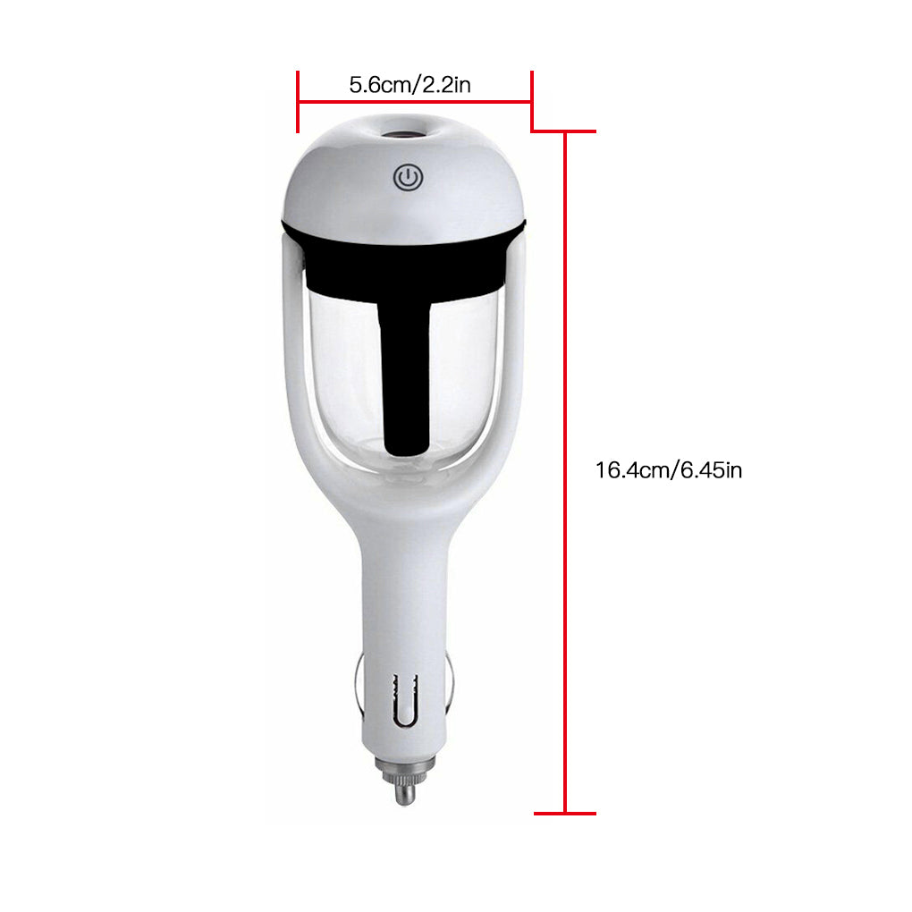 Premium Car Air Humidifier & Aroma Diffuser, 50ML Water Tank, 25ML/hour Mist, 12V DC, Essential Oil Aromatherapy, Compact Car Air Purifier, 5 Color Options