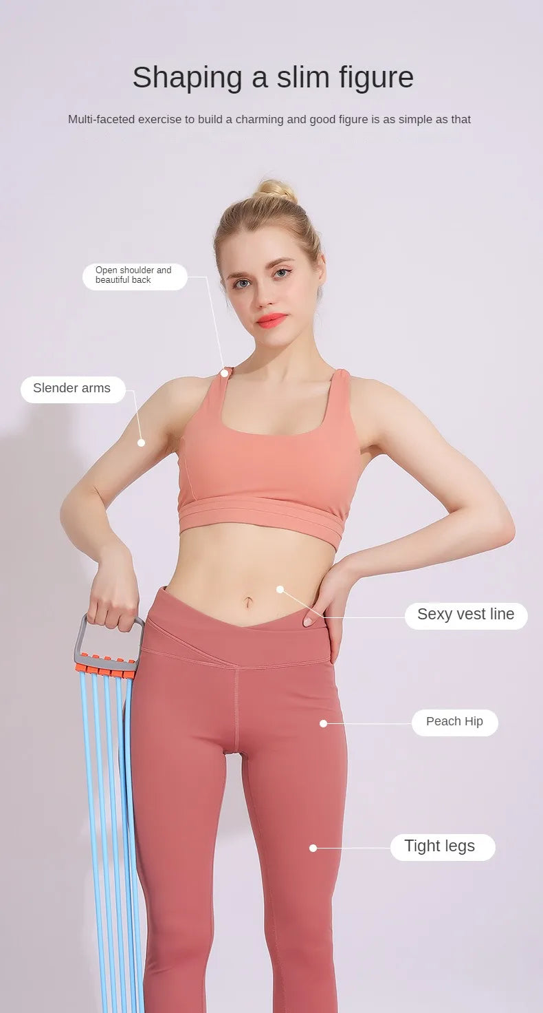 Premium Chest Expander with 5 Resistance Bands – Full Body Strength Training Set for Pilates Push Ups and Muscle Workouts
