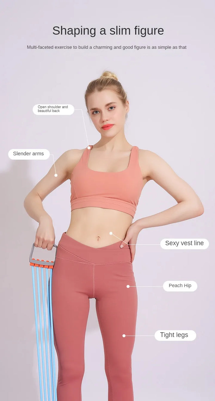 Premium Chest Expander with 5 Resistance Bands – Full Body Strength Training Set for Pilates Push Ups and Muscle Workouts