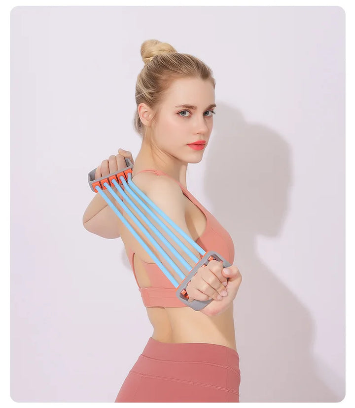Premium Chest Expander with 5 Resistance Bands – Full Body Strength Training Set for Pilates Push Ups and Muscle Workouts