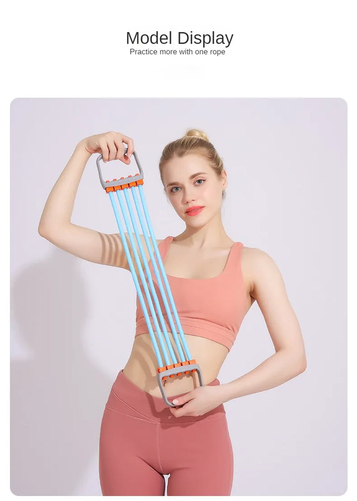 Premium Chest Expander with 5 Resistance Bands – Full Body Strength Training Set for Pilates Push Ups and Muscle Workouts