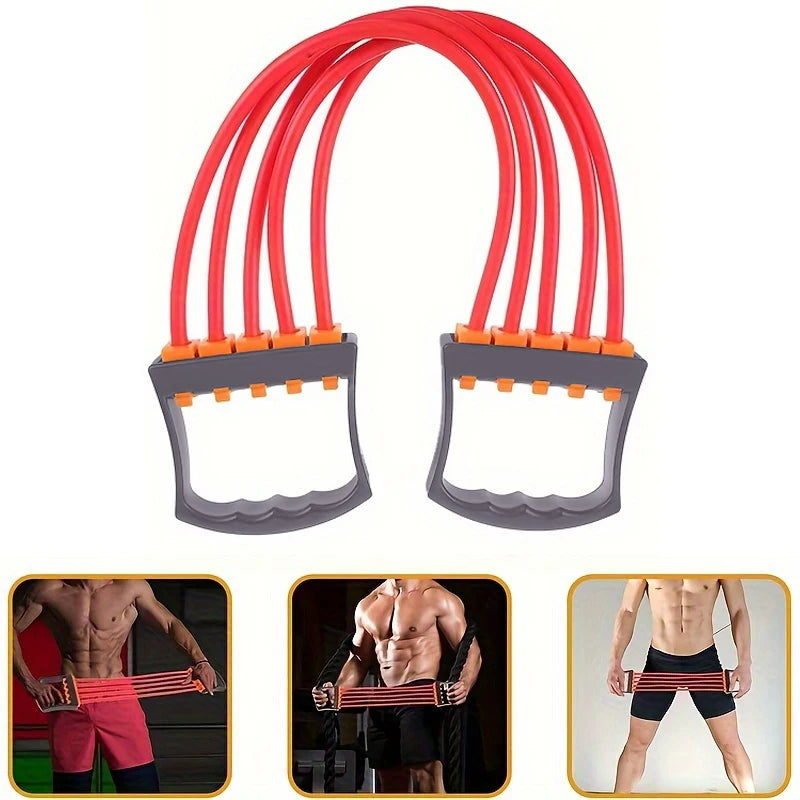 Premium Chest Expander with 5 Resistance Bands – Full Body Strength Training Set for Pilates Push Ups and Muscle Workouts
