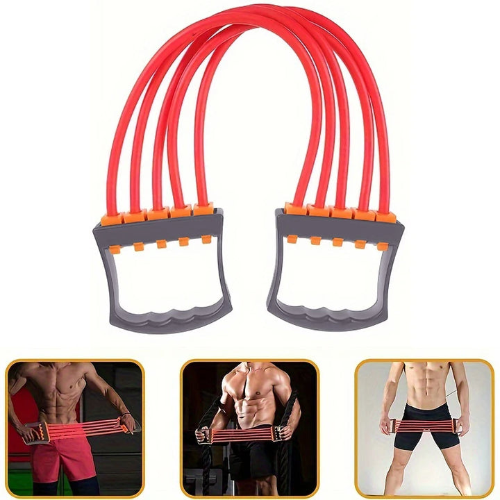 Premium Chest Expander with 5 Resistance Bands – Full Body Strength Training Set for Pilates Push Ups and Muscle Workouts