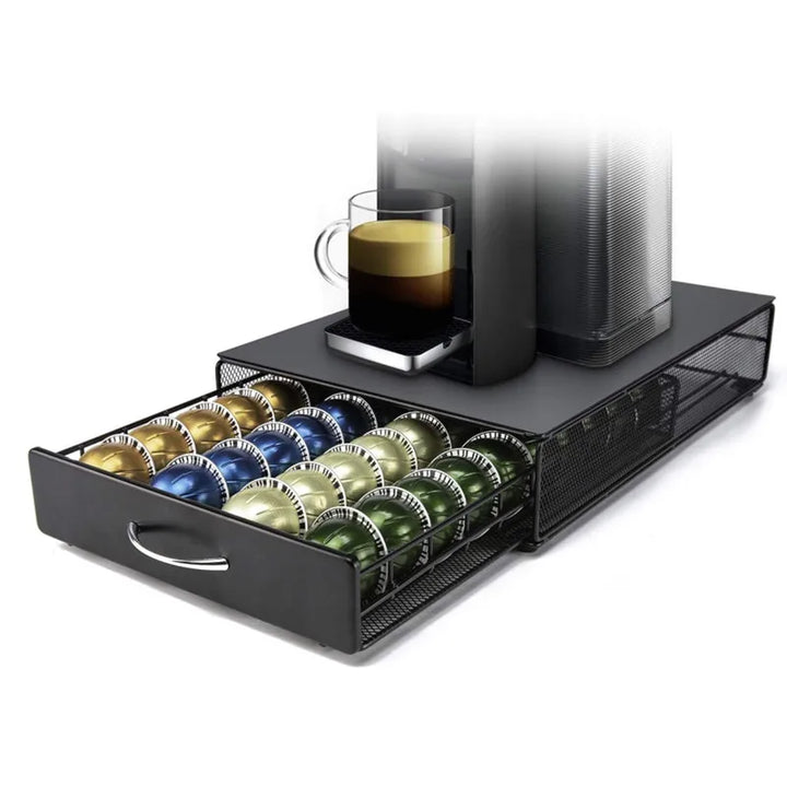 Premium Coffee Capsule Pod Holder – Metal Storage Rack Organizer for Capsule Pods and Coffee Systems