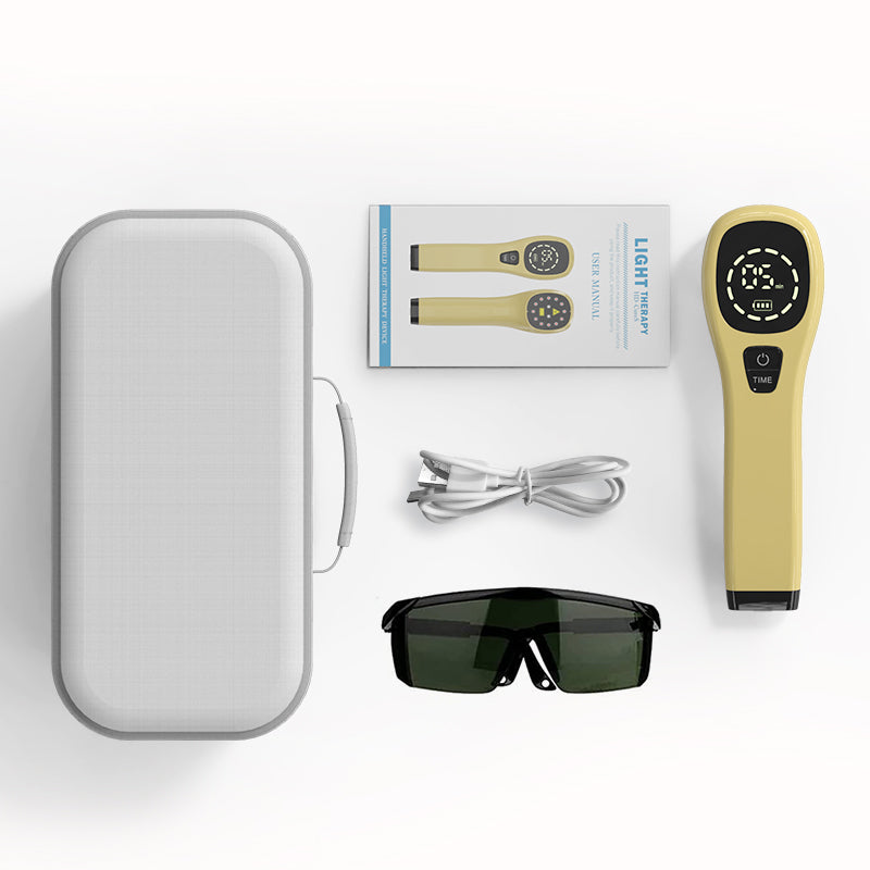 Premium Cold Laser Therapy Device for Pain Relief | 4x808nm & 16x650nm Infrared Light Therapy | Handheld Massager for Arthritis & Muscle Relaxation | Non-Invasive Pain Management