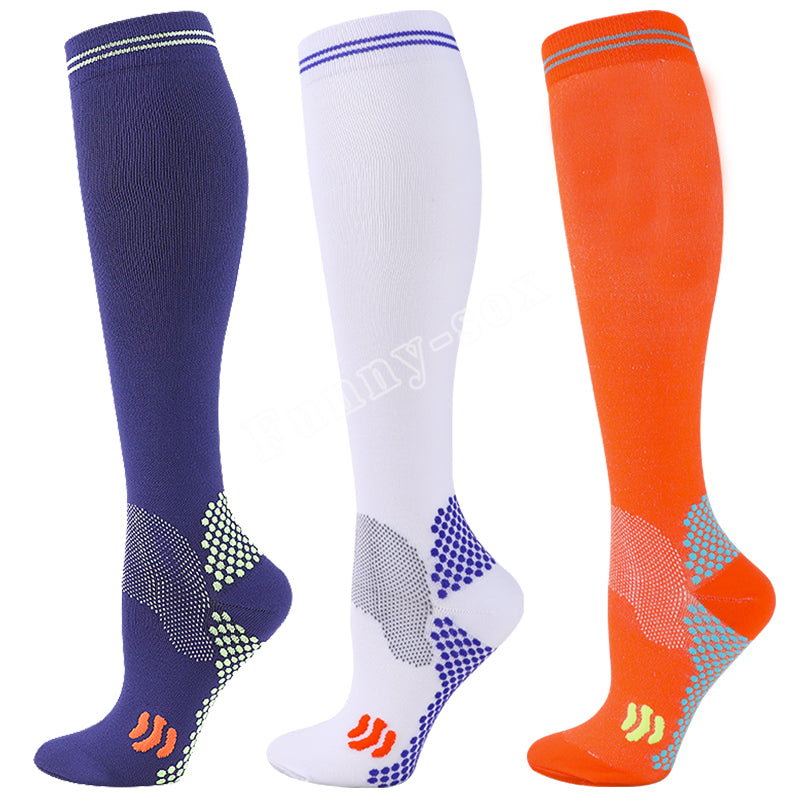 Premium Compression Socks for Men & Women – 20-30 mmHg Support for Varicose Veins, Running, Cycling, Football, Soccer – 1/3 Pairs, Breathable, Moisture-Wicking, Compression Stockings