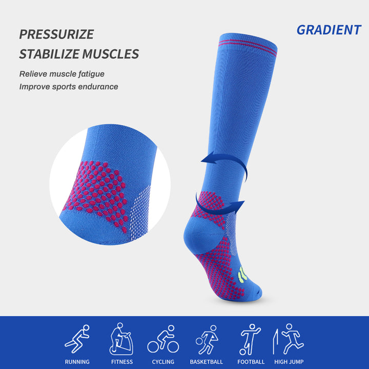 Premium Compression Socks for Men & Women – 20-30 mmHg Support for Varicose Veins, Running, Cycling, Football, Soccer – 1/3 Pairs, Breathable, Moisture-Wicking, Compression Stockings