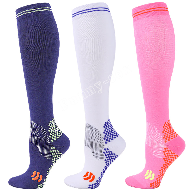 Premium Compression Socks for Men & Women – 20-30 mmHg Support for Varicose Veins, Running, Cycling, Football, Soccer – 1/3 Pairs, Breathable, Moisture-Wicking, Compression Stockings