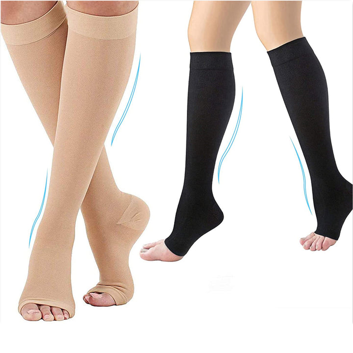 Premium Compression Socks with Zipper for Men & Women – Support for Improved Circulation, Pain & Swelling Relief – 1 Pair of Stable, Breathable Compression Stockings