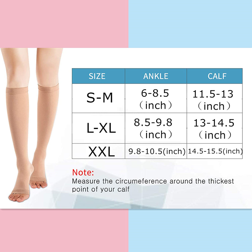 Premium Compression Socks with Zipper for Men & Women – Support for Improved Circulation, Pain & Swelling Relief – 1 Pair of Stable, Breathable Compression Stockings