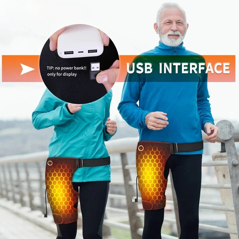 Premium Cordless Heated Hip Support Brace – Adjustable Compression Wrap with Vibration Massager and 3 Level Heating