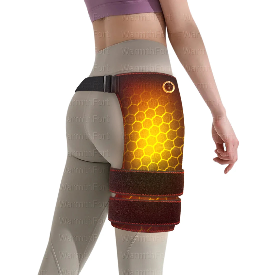 Premium Cordless Heated Hip Support Brace – Adjustable Compression Wrap with Vibration Massager and 3 Level Heating