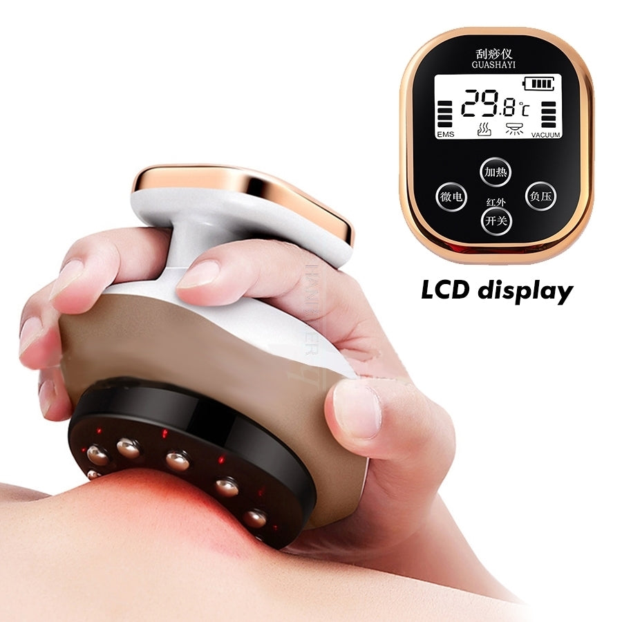 Premium Cupping Massager LCD Display Vacuum Suction Cups EMS Anti-Cellulite Fat Burner, Slimming Therapy with Magnet & Guasha Scraping