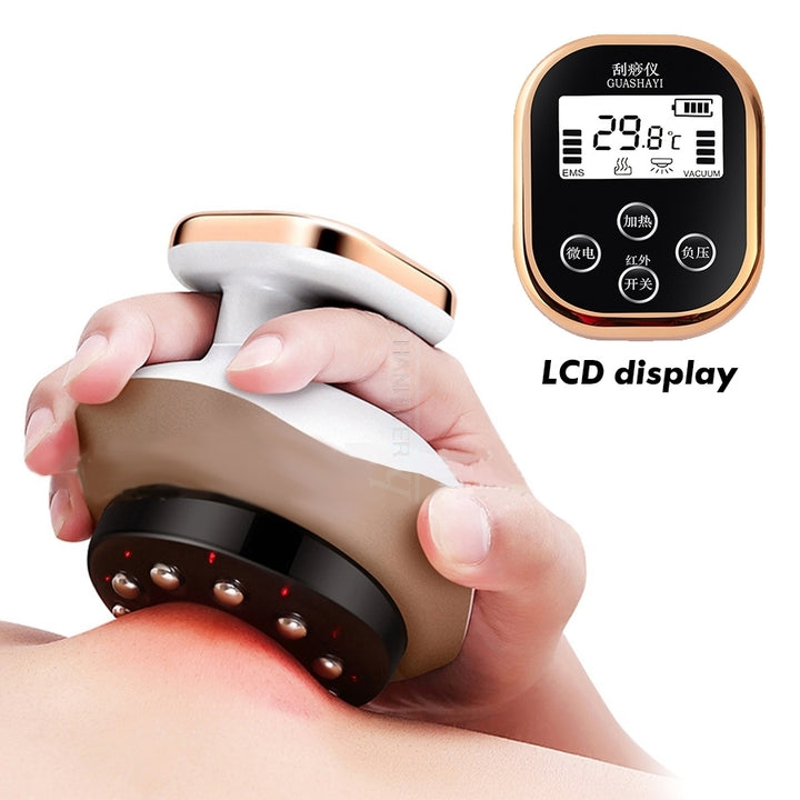 Premium Cupping Massager LCD Display Vacuum Suction Cups EMS Anti-Cellulite Fat Burner, Slimming Therapy with Magnet & Guasha Scraping