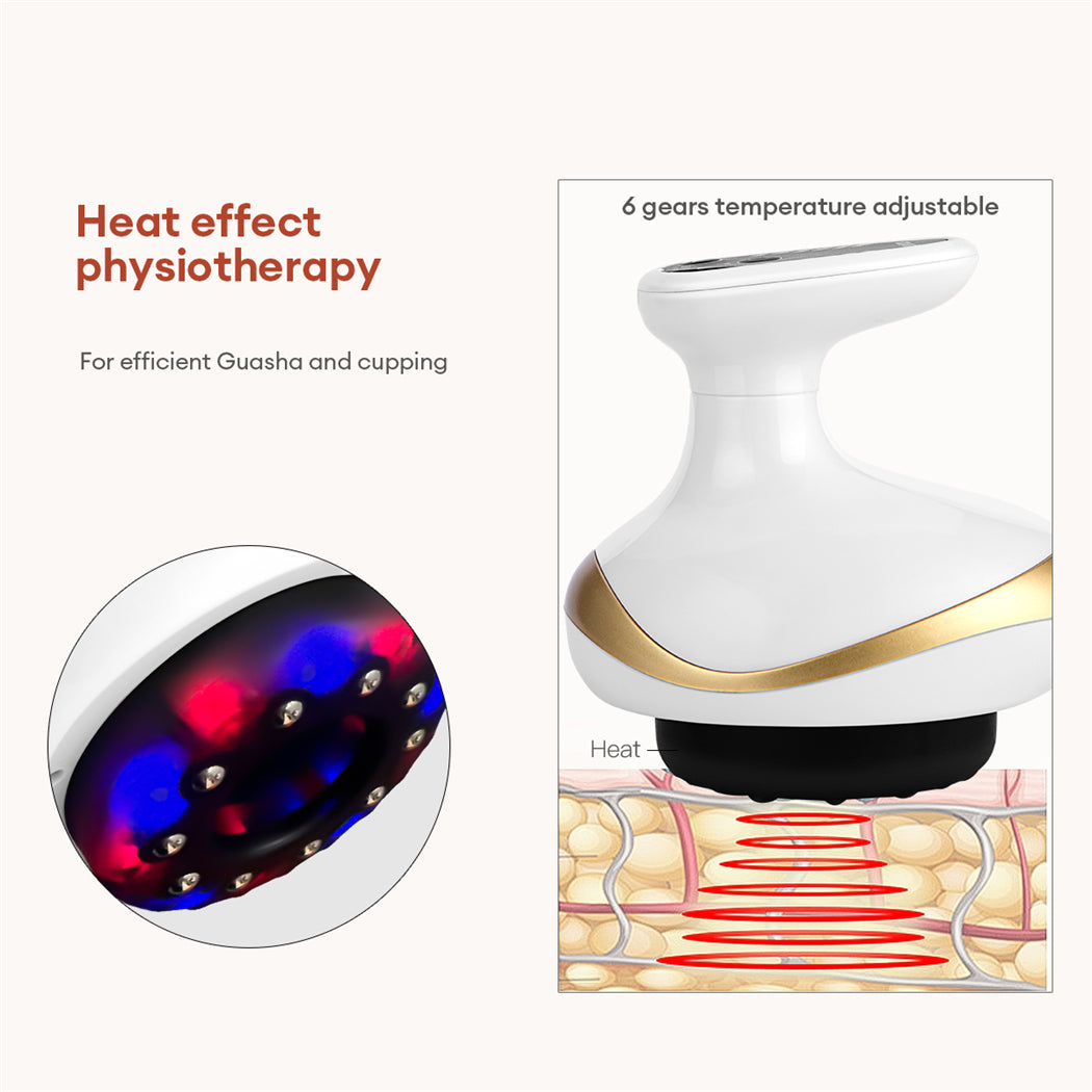 Premium Cupping Massager LCD Display Vacuum Suction Cups EMS Anti-Cellulite Fat Burner, Slimming Therapy with Magnet & Guasha Scraping